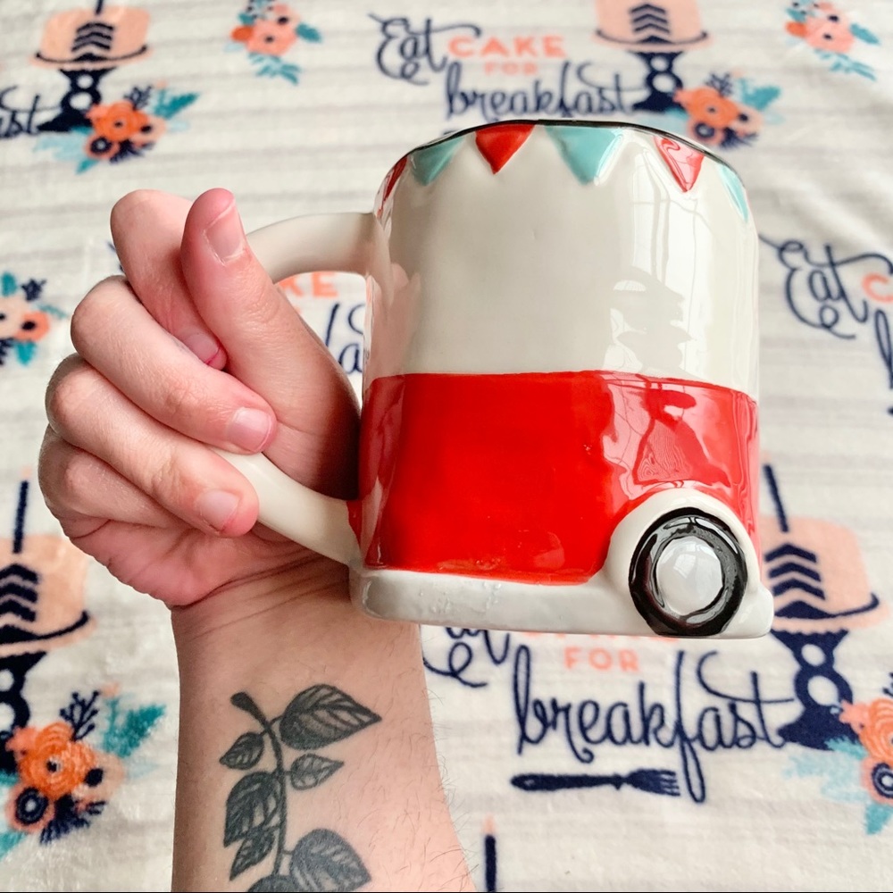 1 LEFT! ☮️ Hippy Happy Camper Ceramic Mug ☮️ - Picture 5 of 8